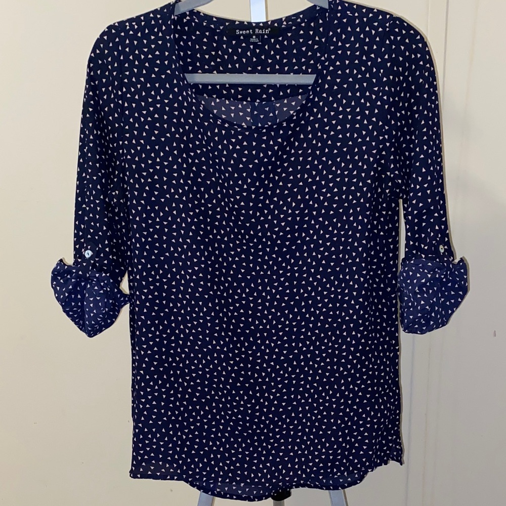 Patterned Elbow Length Blouse